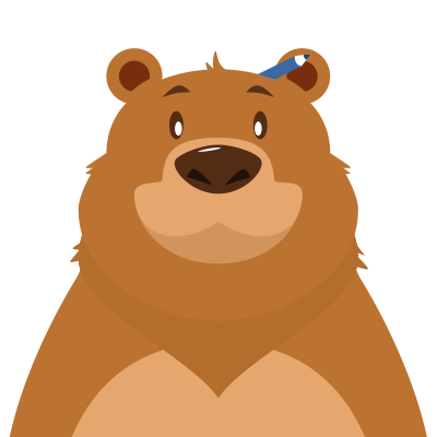Bear with pencil