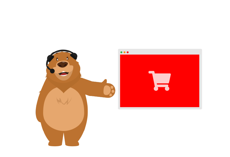 Bear with shopping cart