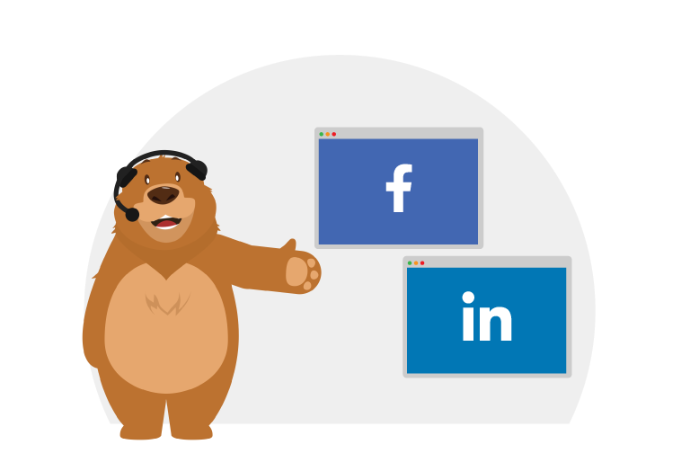 Bear with facebook and linked in